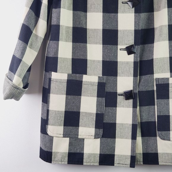 Vtg Painted Pony REVERSIBLE Buffalo Plaid Houndstooth Button-up Jacket USA Sz S - Picture 4 of 9